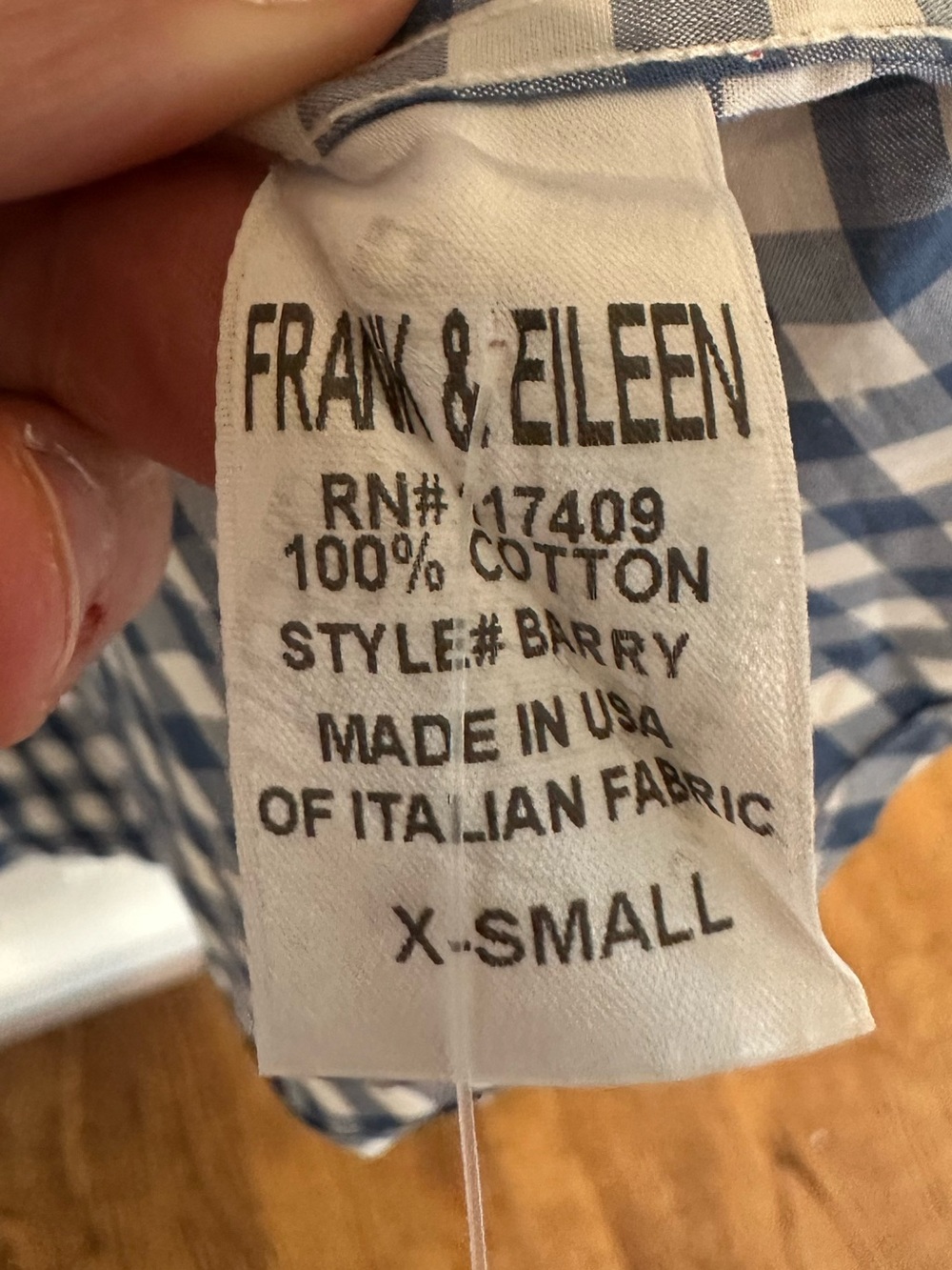 Frank & Eileen Blue and White Gingham Button-Down - Picture 5 of 6